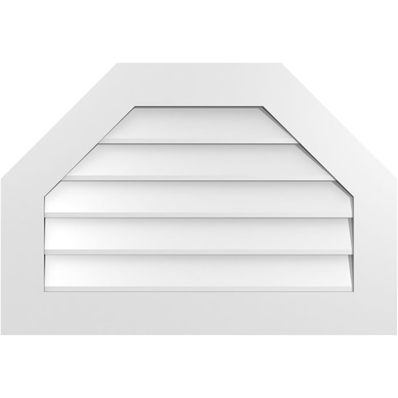 Ekena Millwork Octagonal Top Surface Mount PVC Gable Vent w/ 3-1/2"W x 1"P Standard Frame, 32"W x 22"H GVPOT32X2201SN